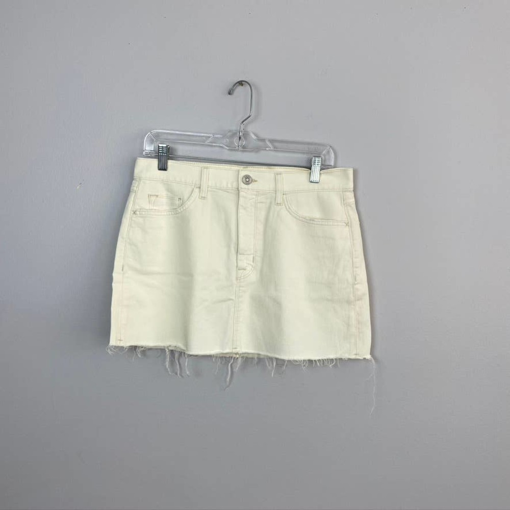 Hudson NEW Viper Denim Mini Skirt in White 27 - Picture 2 of 6